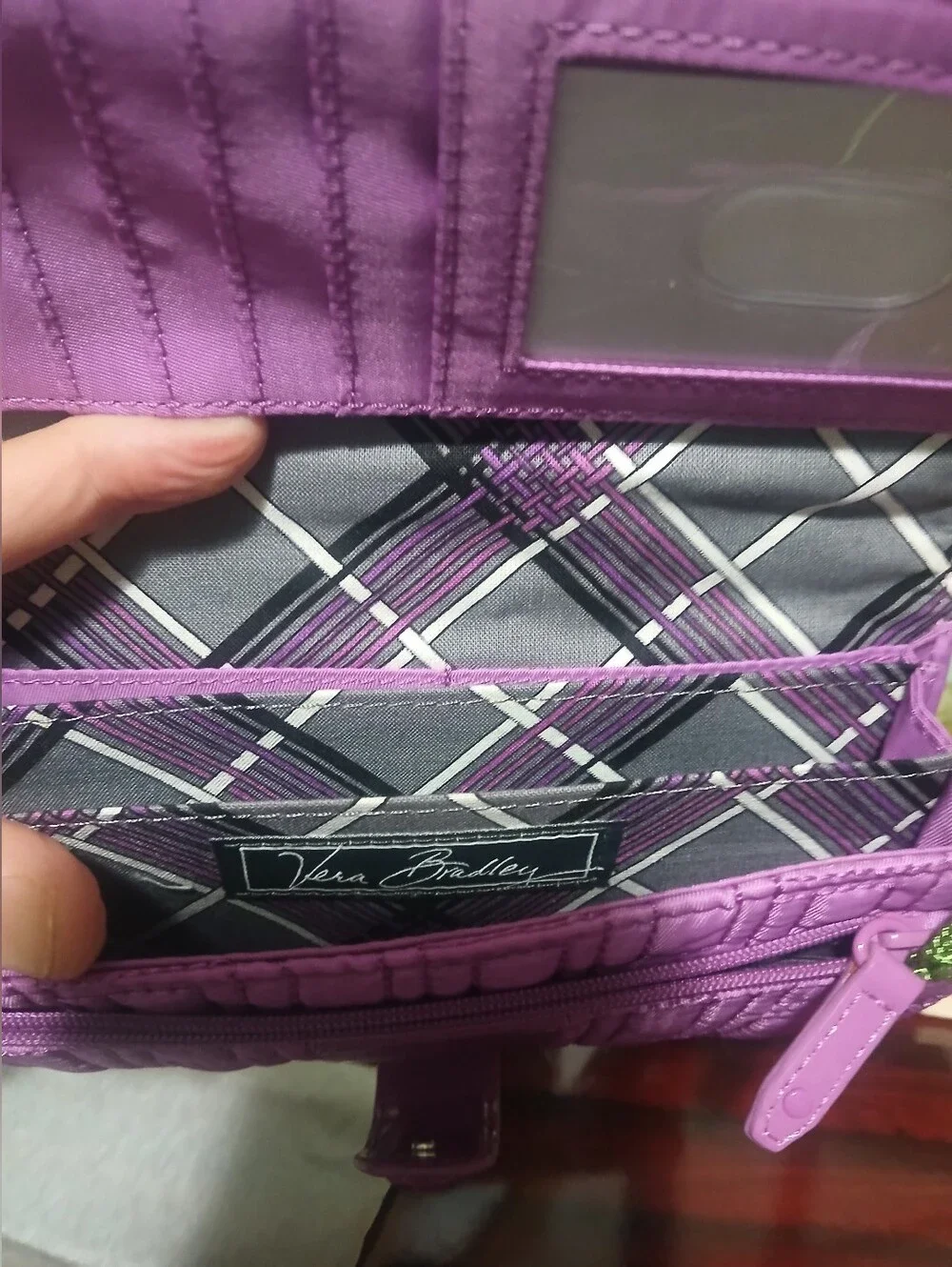 NWT Vera Bradley Purple Quilted Wallet - Picture 3 of 3